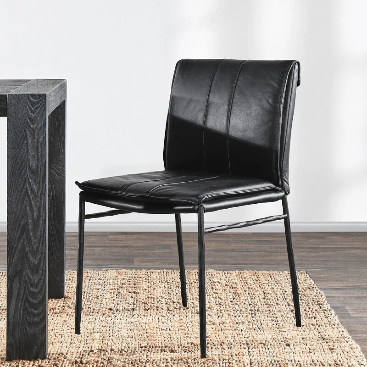 Mayer Leather Dining Chair Set Of 2 Chairs & Benches black 9