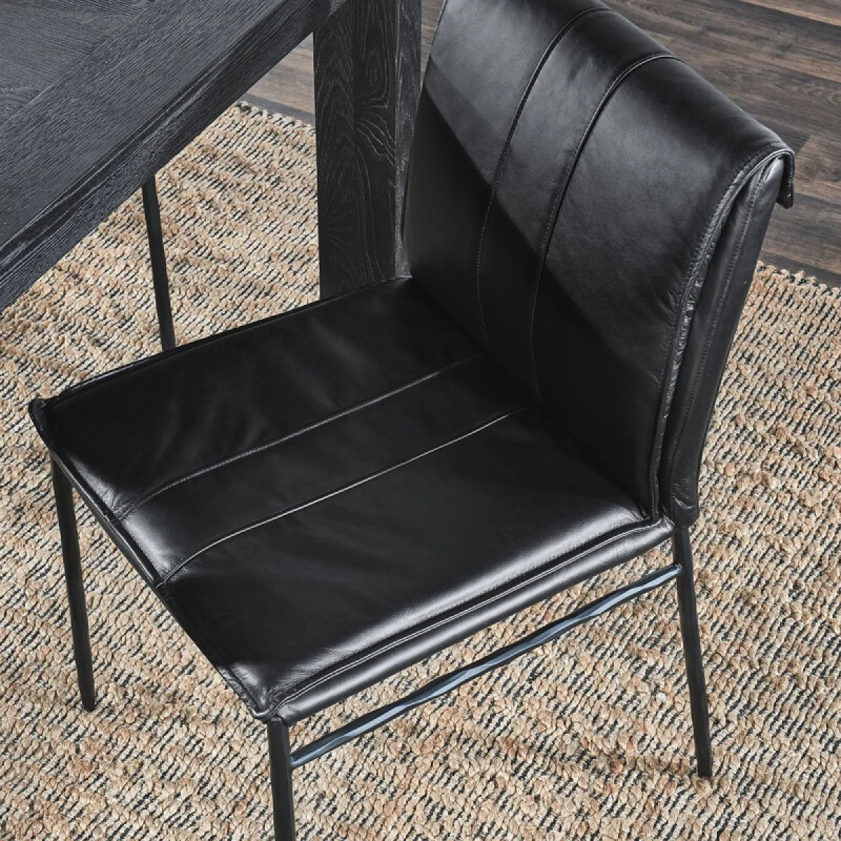 Mayer Leather Dining Chair Set Of 2 Chairs & Benches black 10