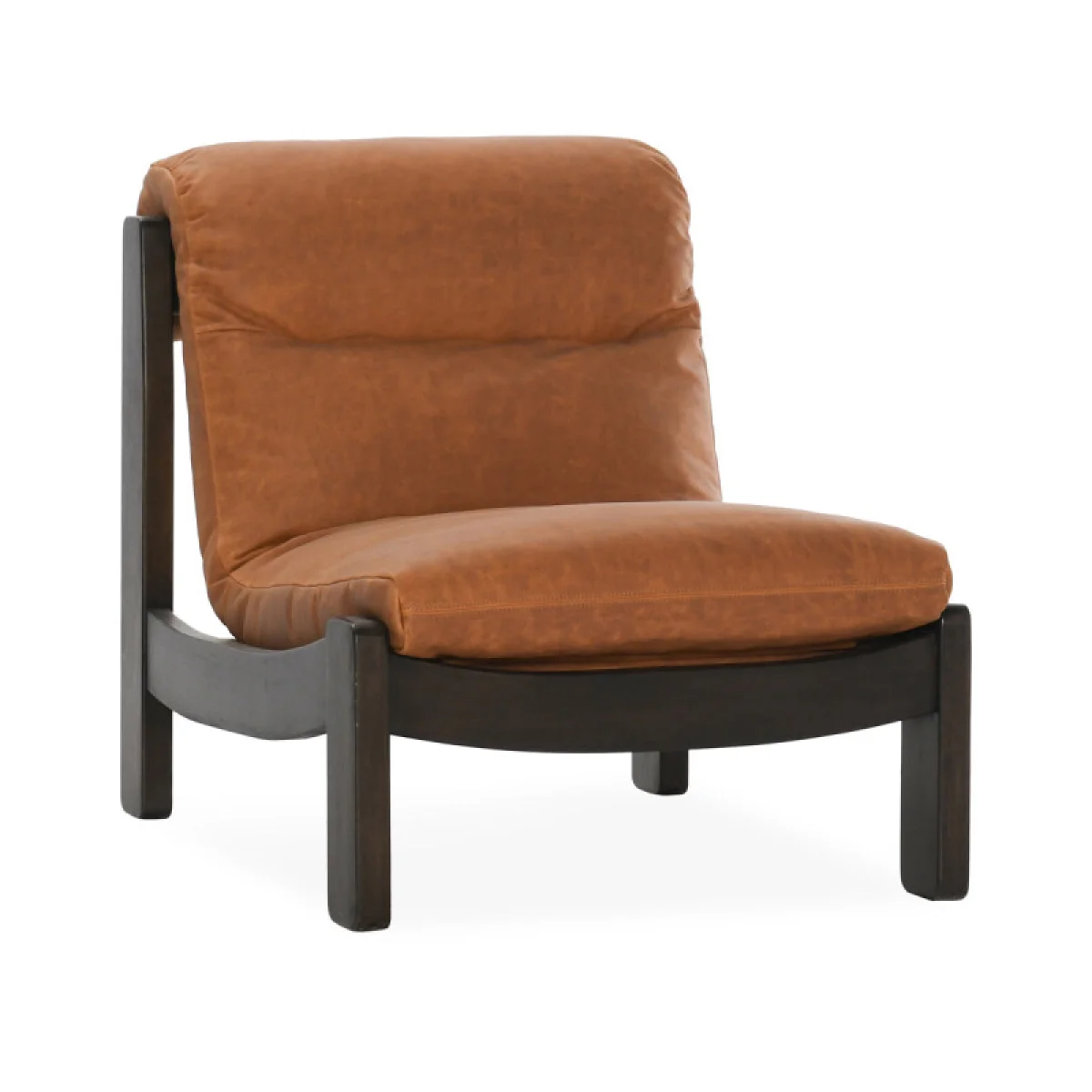 Owen Leather Accent Chair Chairs Brown 4