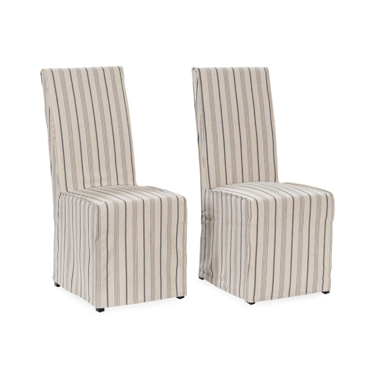Arianna Upholstered Dining Chair Set Of 2 – Navy Stripe Chairs & Benches Chairs & Benches 4