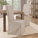 Arianna Upholstered Dining Chair Set Of 2 – Navy Stripe Chairs & Benches Chairs & Benches 23