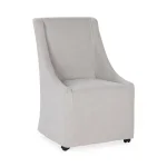 Warwick Upholstered Rolling Dining Chair – Sandy Tan Chairs & Benches Chairs & Benches 12