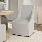 Warwick Upholstered Rolling Dining Chair – Sandy Tan Chairs & Benches Chairs & Benches 19