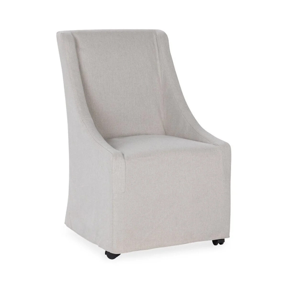 Warwick Upholstered Rolling Dining Chair – Stone Beige Chairs & Benches Chairs & Benches 4