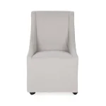 Warwick Upholstered Rolling Dining Chair – Stone Beige Chairs & Benches Chairs & Benches 15