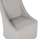 Warwick Upholstered Rolling Dining Chair – Stone Beige Chairs & Benches Chairs & Benches 18