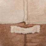 Elle Cotton/leather Teardrop Lounge Chair Chairs Beige/Cognac 22