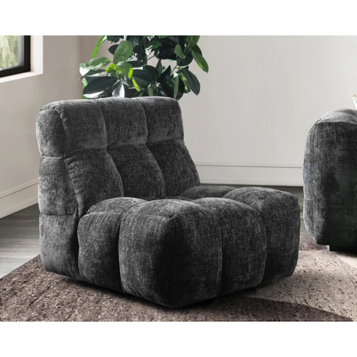 Roba Upholstered Swivel Lounge Chair Chairs black 10
