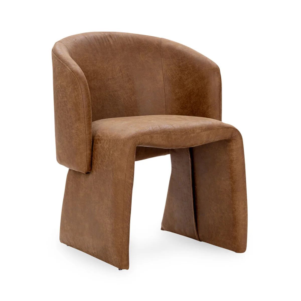 Halstead Upholstered Dining Chair – Cognac Chairs & Benches Brown 4