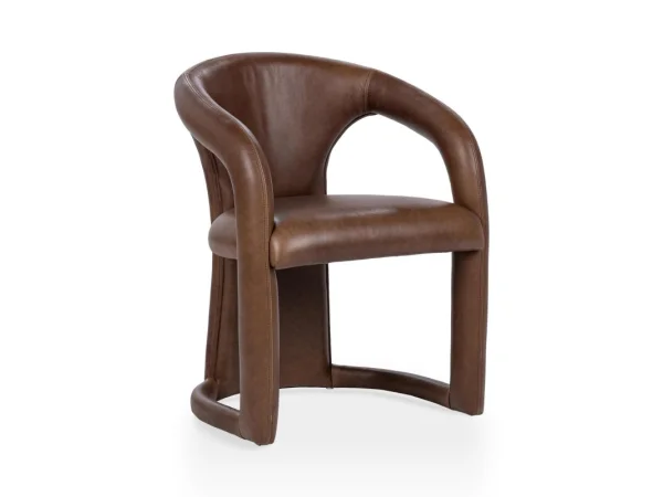 Archie Leather Dining Chair Chairs & Benches Bison Brown