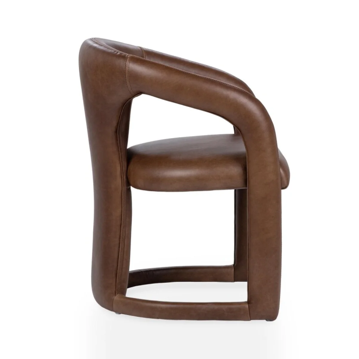 Archie Leather Dining Chair Chairs & Benches Bison Brown 7