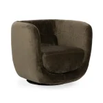 Nico Upholstered Swivel Chair Chairs Brown 11