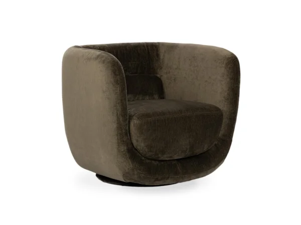 Nico Upholstered Swivel Chair Chairs Brown