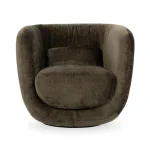 Nico Upholstered Swivel Chair Chairs Brown 13
