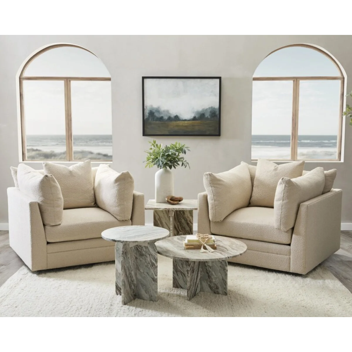 Audrey Upholstered Swivel Chair Rise Chairs Beige 10