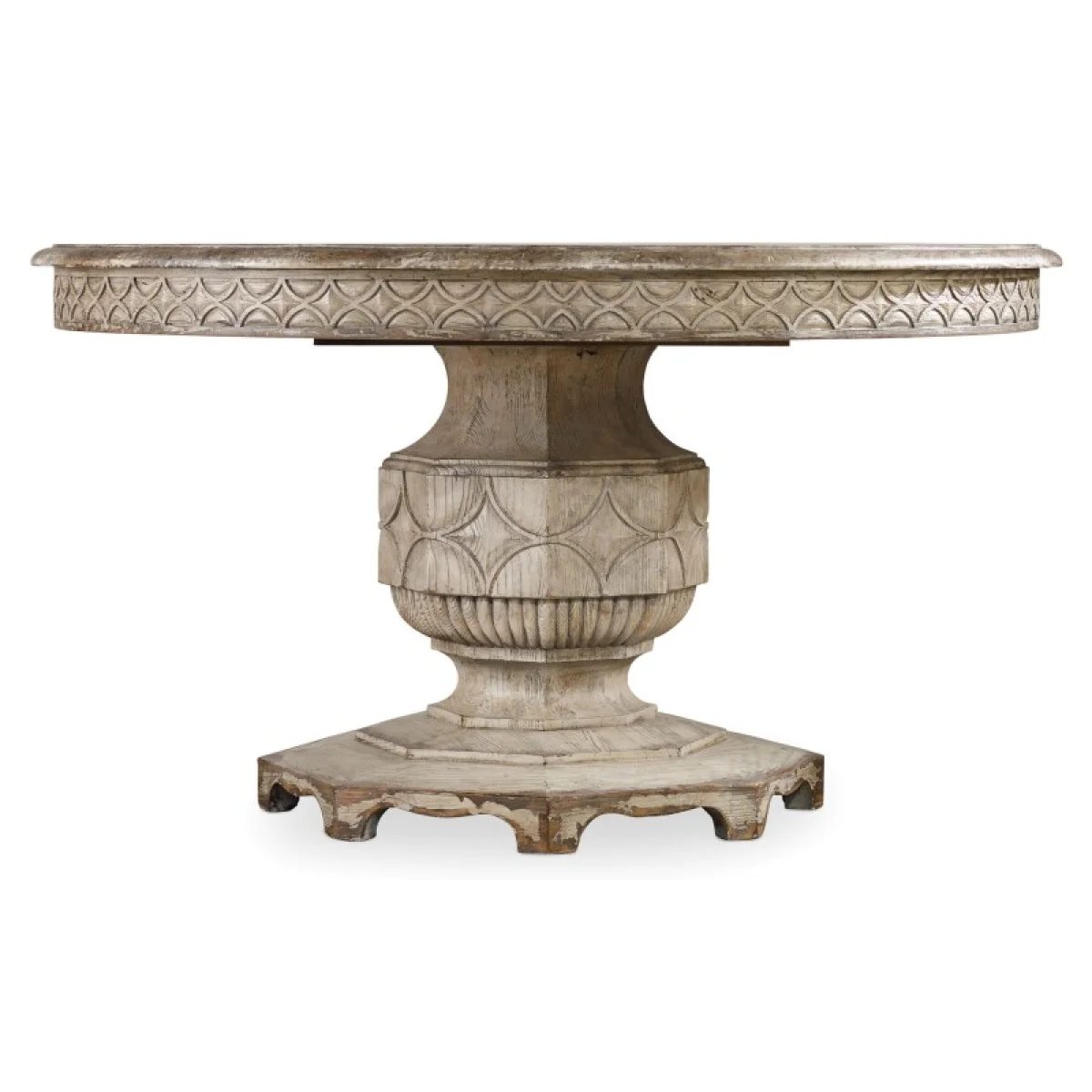 Chatelet Round Dining Table with One 20” Leaf Dining Tables Brown 4
