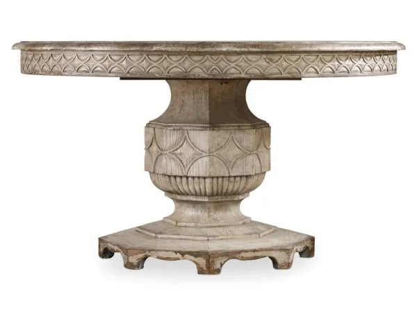 Chatelet Round Dining Table with One 20” Leaf Dining Tables Brown