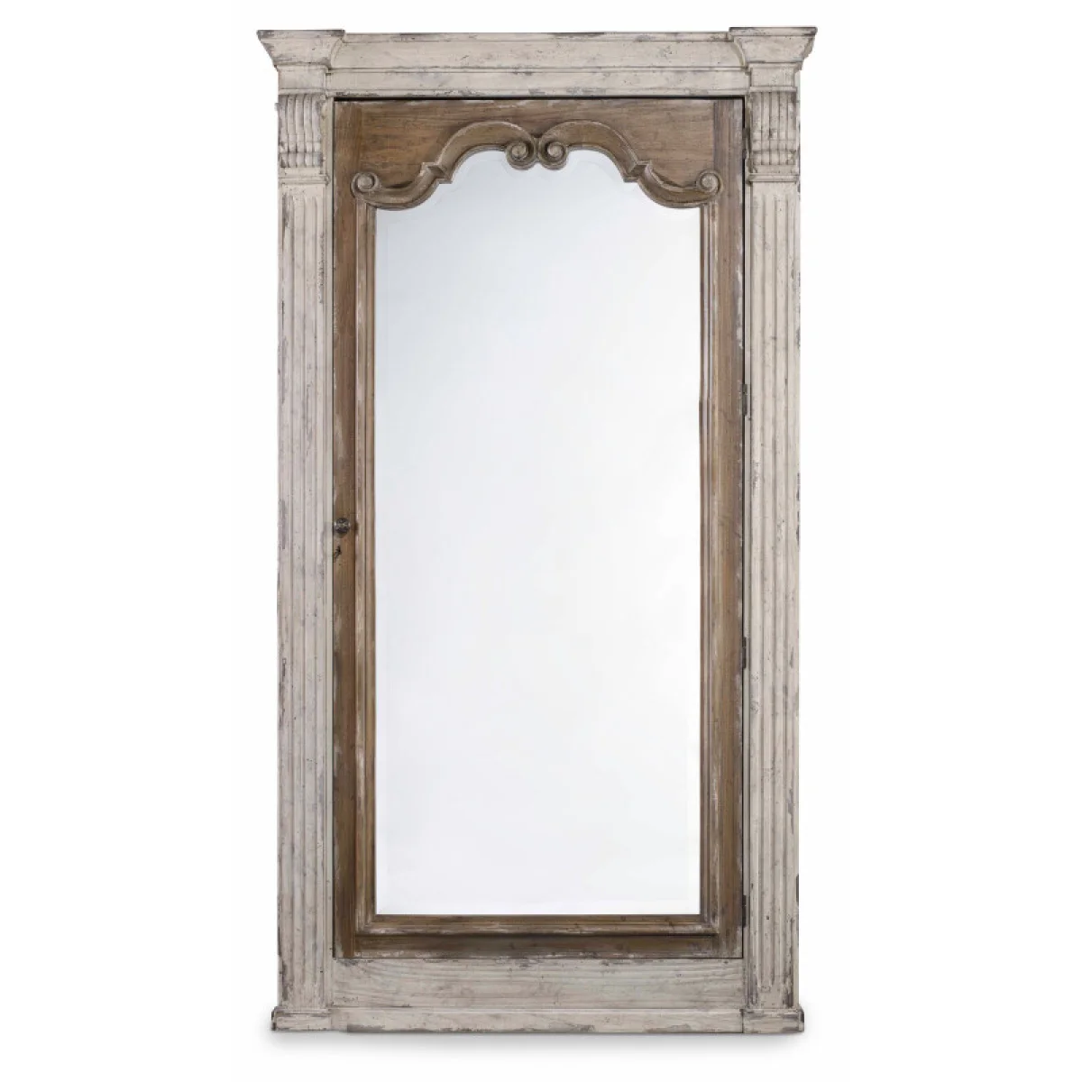 Chatelet Floor Mirror withJewelry Armoire Storage Mirrors Cream 4