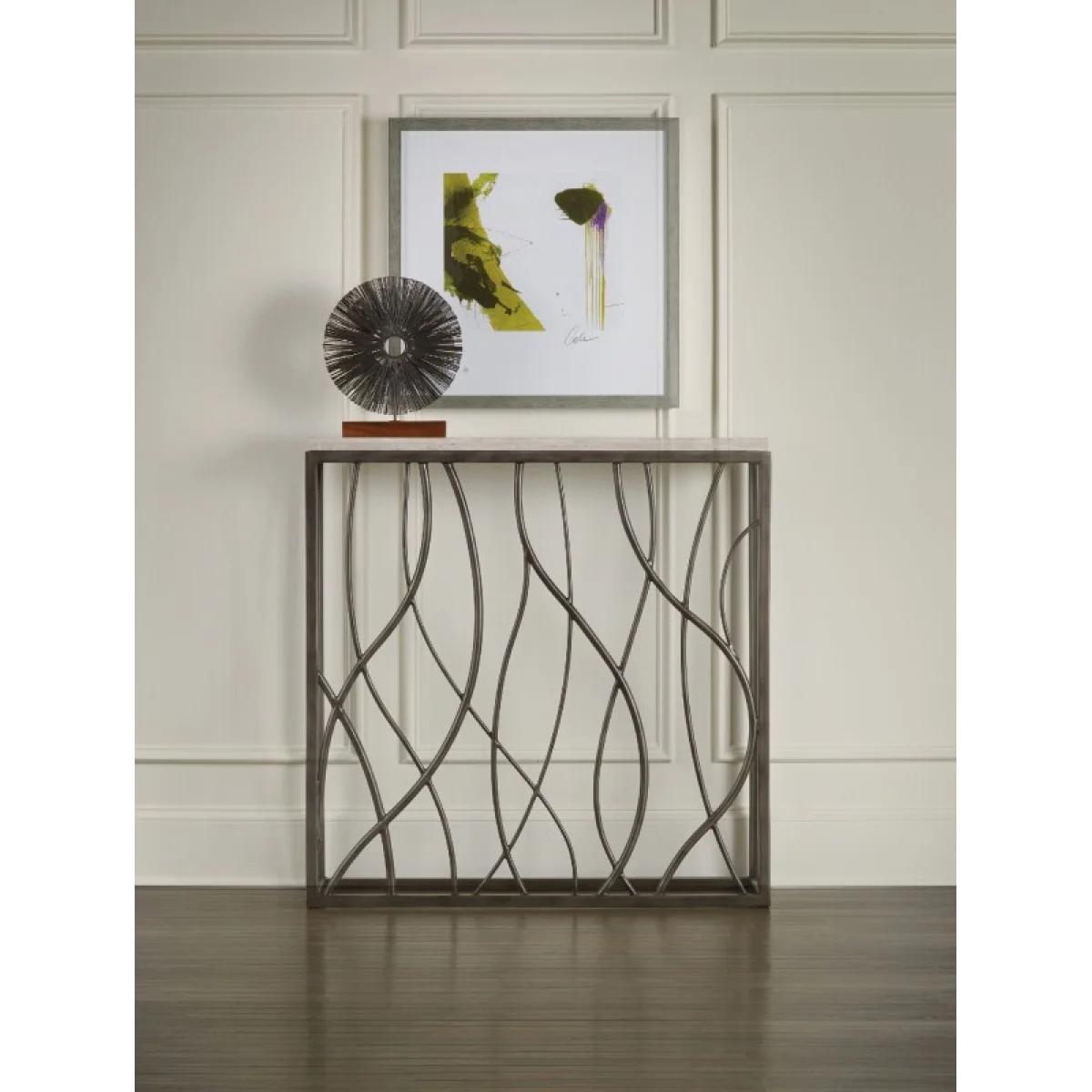 Melange Thin Metal Console Console Tables Brown 7