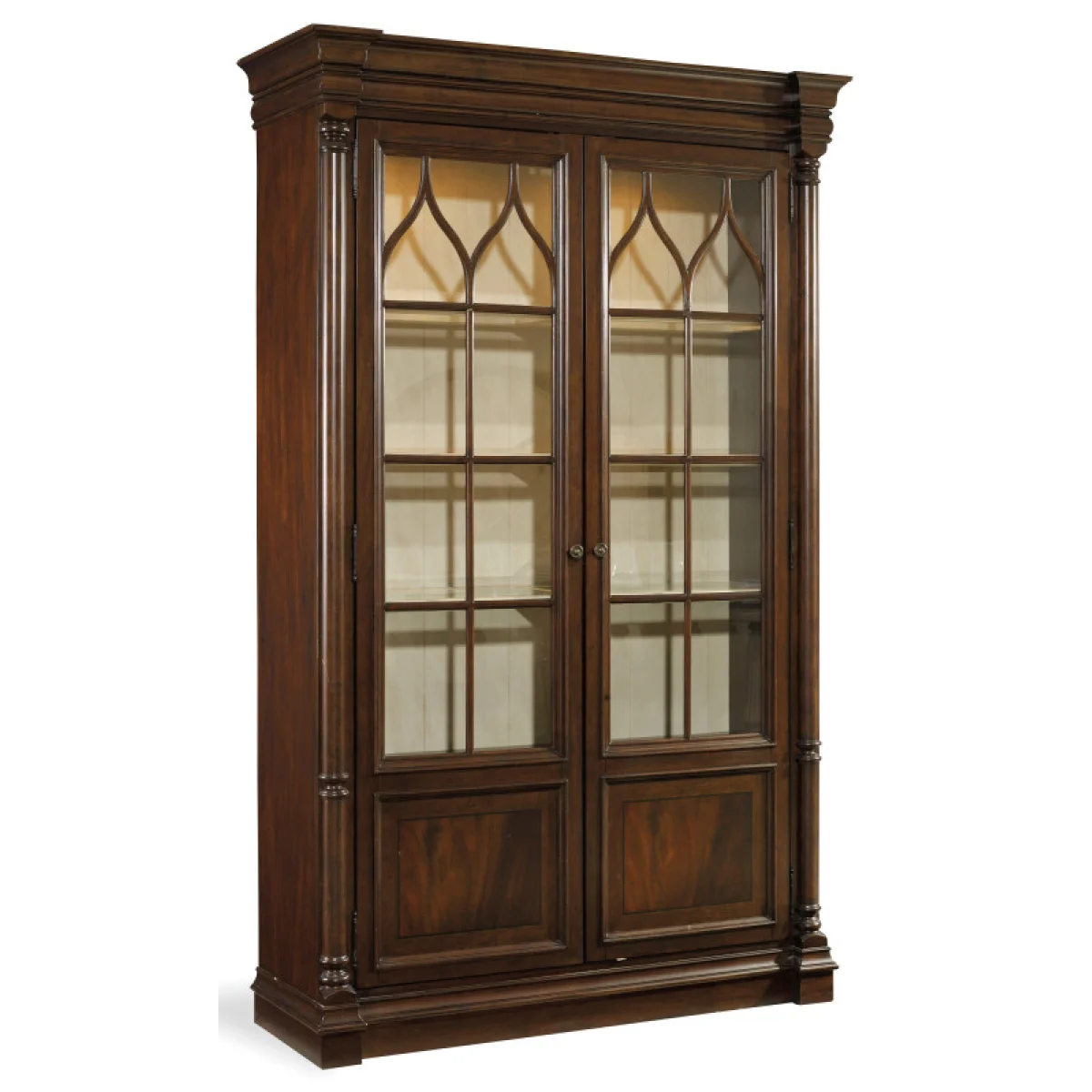 Leesburg Display Cabinet Dining Storage Brown 4