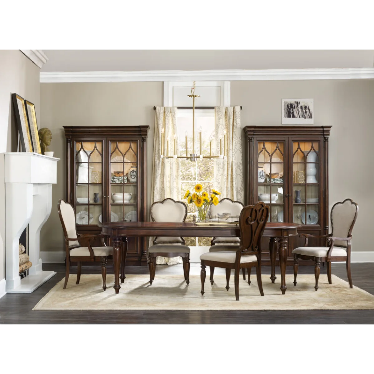 Leesburg Display Cabinet Dining Storage Brown 8