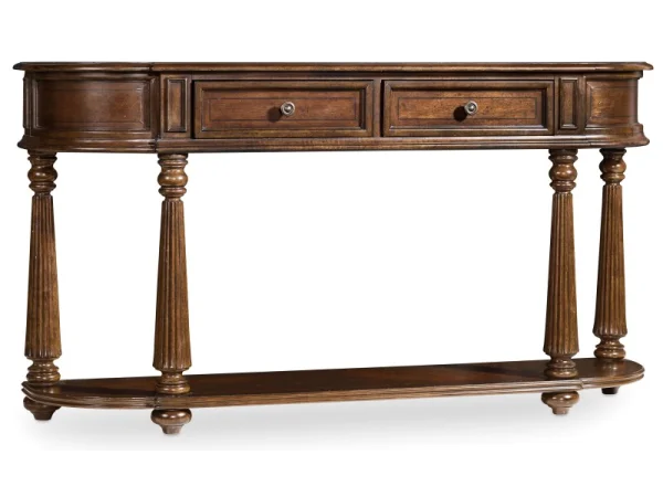 Leesburg Demilune Hall Console Console Tables Brown