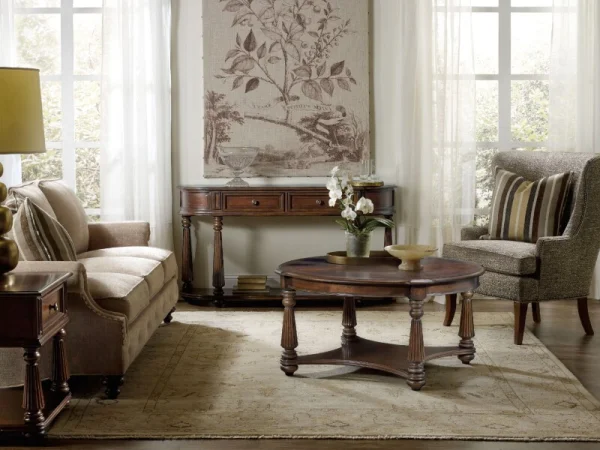 Leesburg Demilune Hall Console Console Tables Brown 11