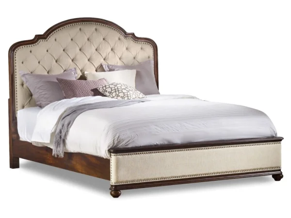 Leesburg California King Upholstered Bed with Wood Rails Beds Beds 18