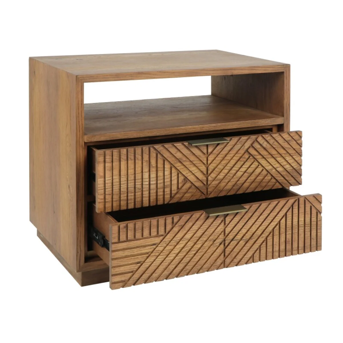 Santa Clara Solid Wood 2dwr Nightstand – Caramel Brown Nightstands Brown 9
