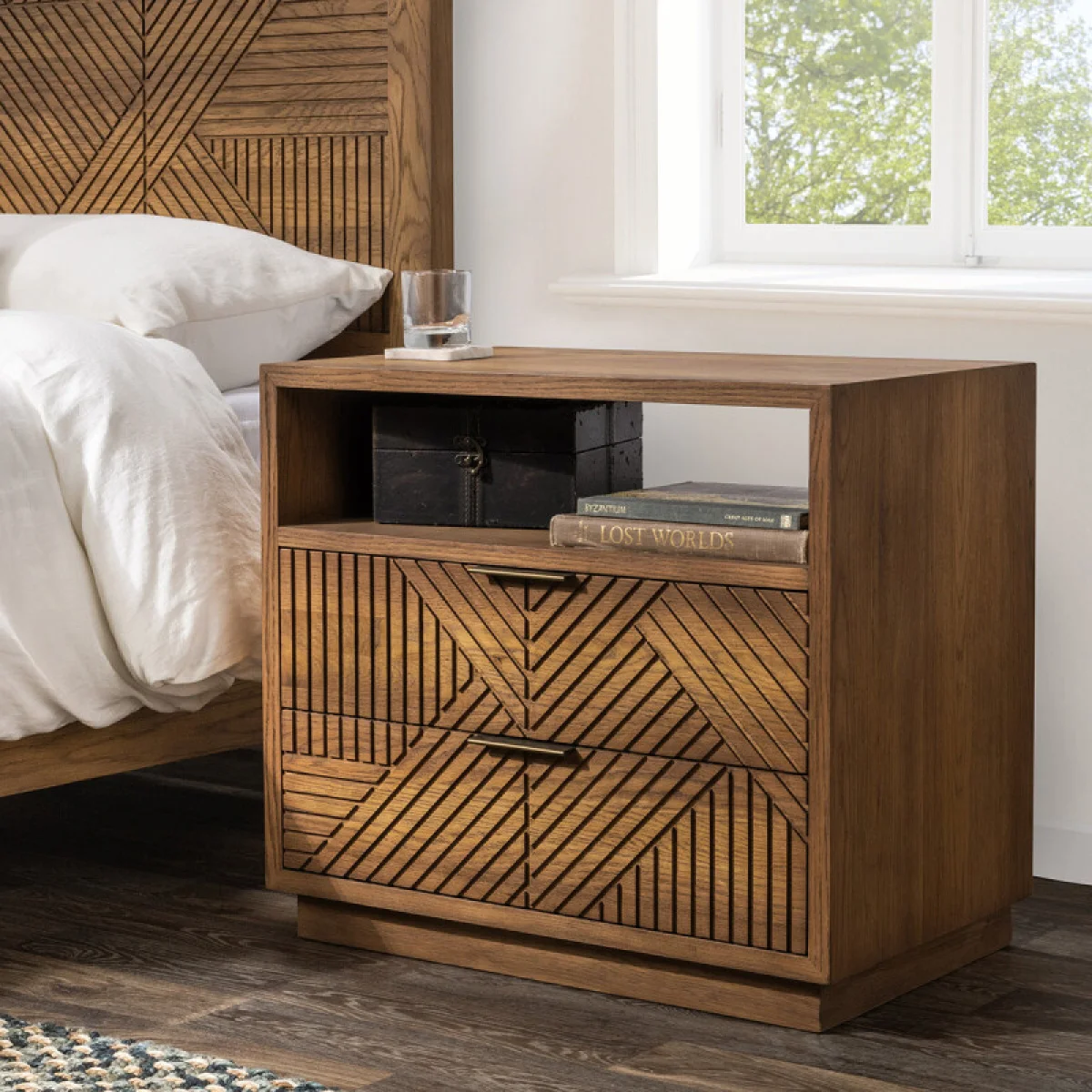 Santa Clara Solid Wood 2dwr Nightstand – Caramel Brown Nightstands Brown 17
