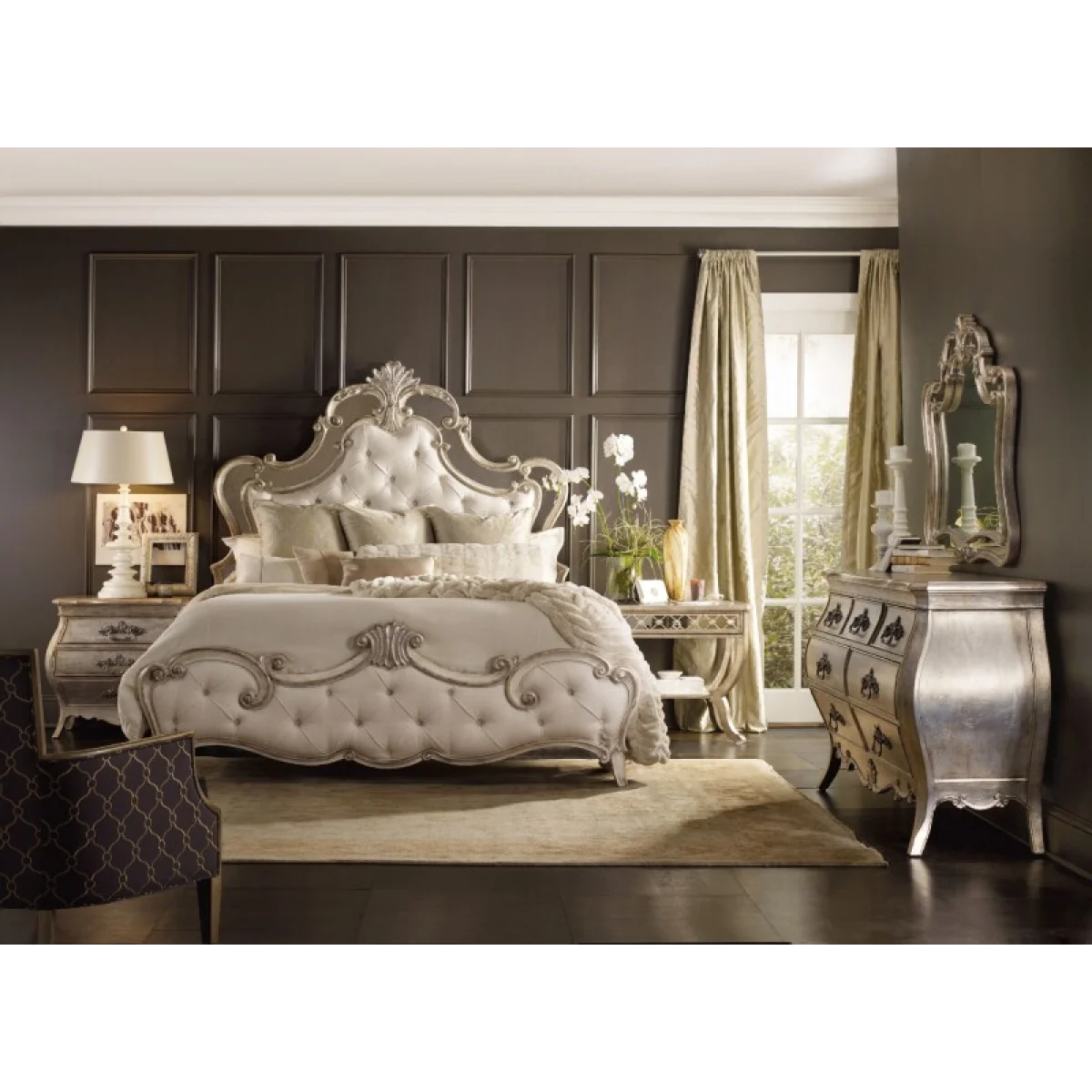 Bedroom Sanctuary King and California King Upholstered Headboard Bed Parts Bed Parts 7