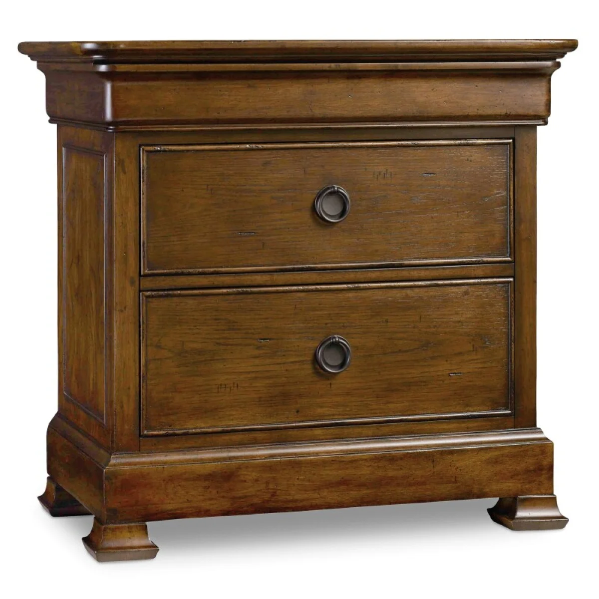 Archivist Three-Drawer Nightstand Nightstands Brown 4