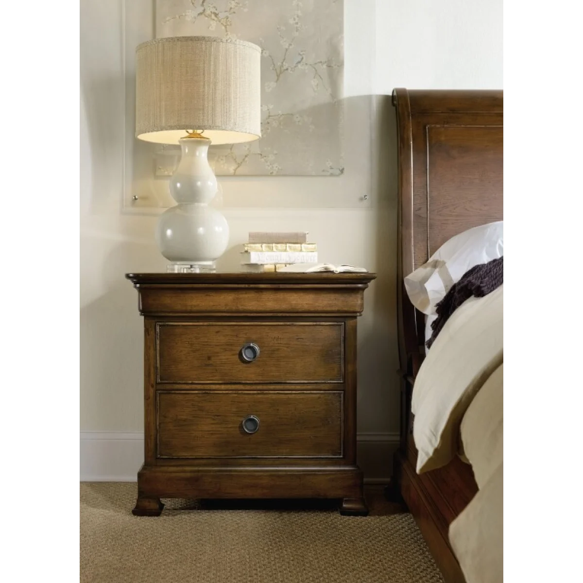 Archivist Three-Drawer Nightstand Nightstands Brown 7
