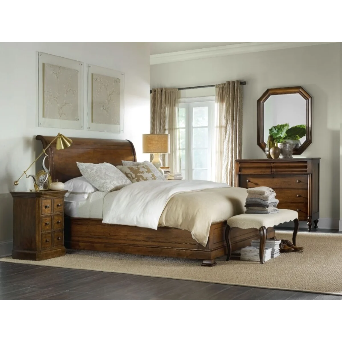 Bedroom Archivist 5/0 Sleigh Headboard Bed Parts Bed Parts 7