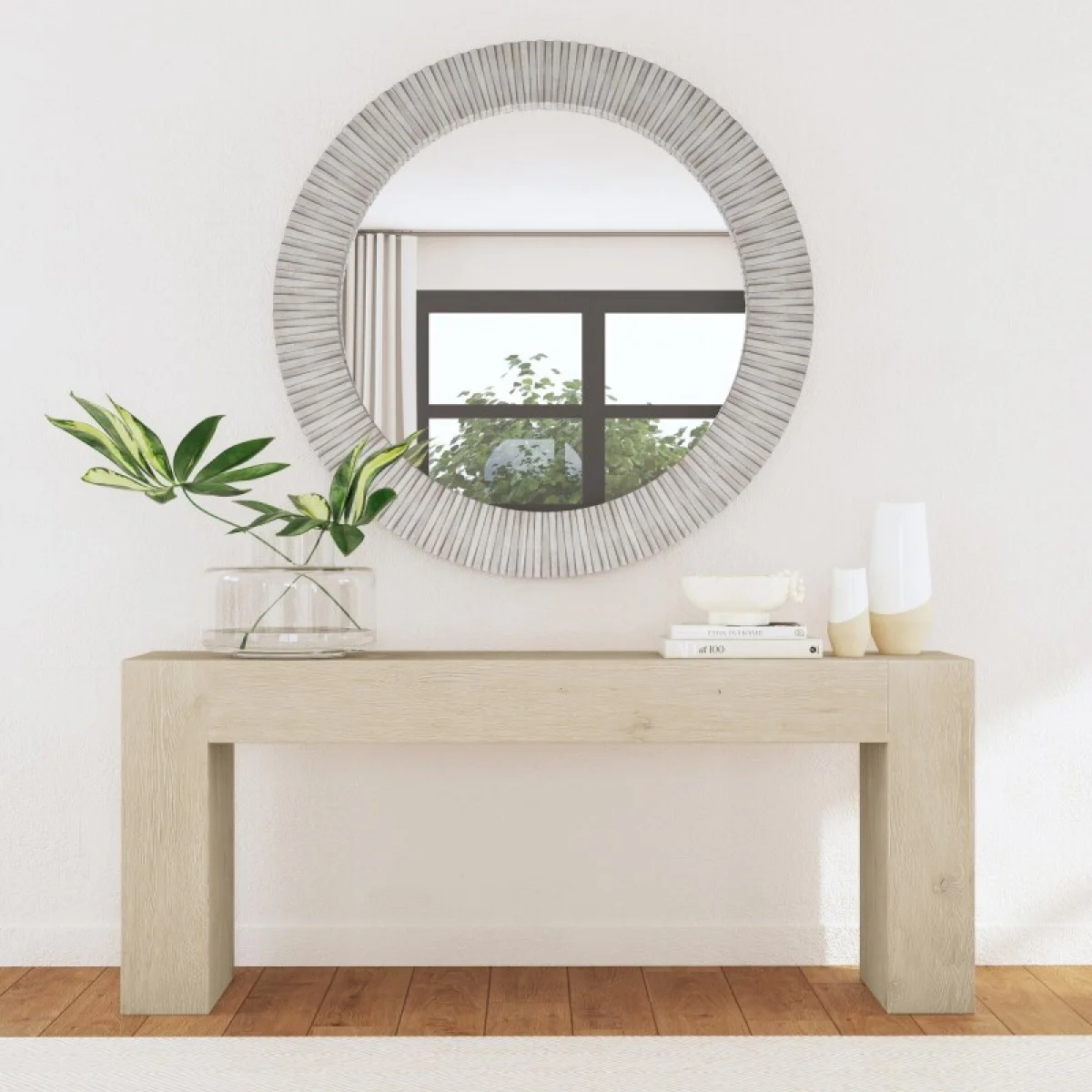 Myrtle Solid Wood Round Mirror Mirrors Classic Home 9