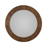 Myrtle Solid Wood Round Mirror – Light Brown Mirrors Artisan Brown 9