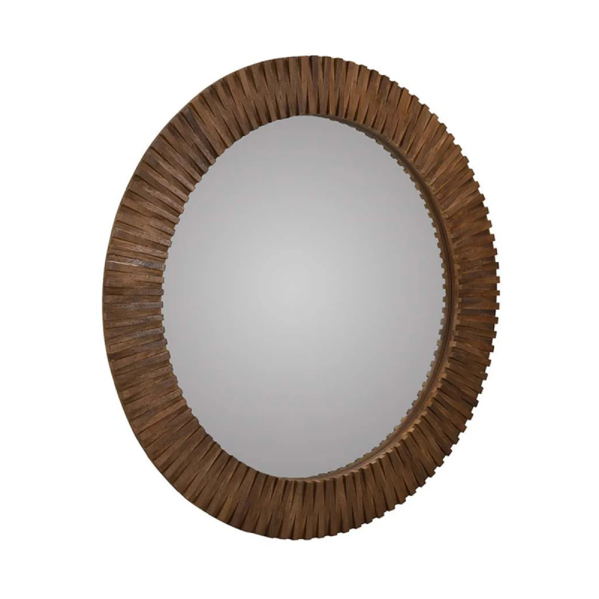 Myrtle Solid Wood Round Mirror – Light Brown Mirrors Artisan Brown 6