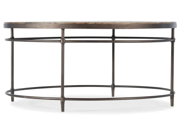 Commerce and Market St. Armand Round Cocktail Table Cocktail & Coffee Tables Brown 4
