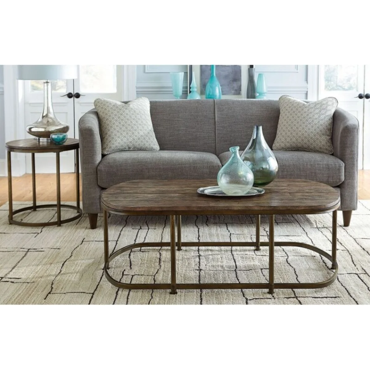 Leone Round End Table End tables Brown 6