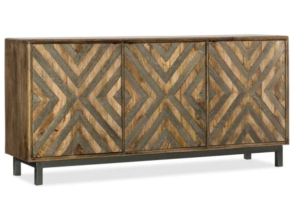 Commerce and Market Four-Door Entertainment Console Entertainment Stands Brown 14