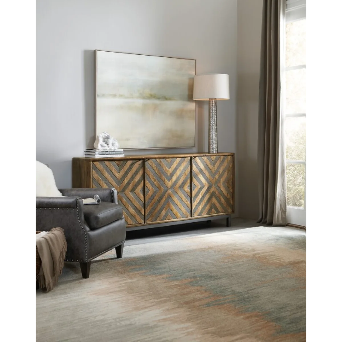 Commerce and Market Serramonte 69in Entertainment/Accent Console Entertainment Stands Brown 8
