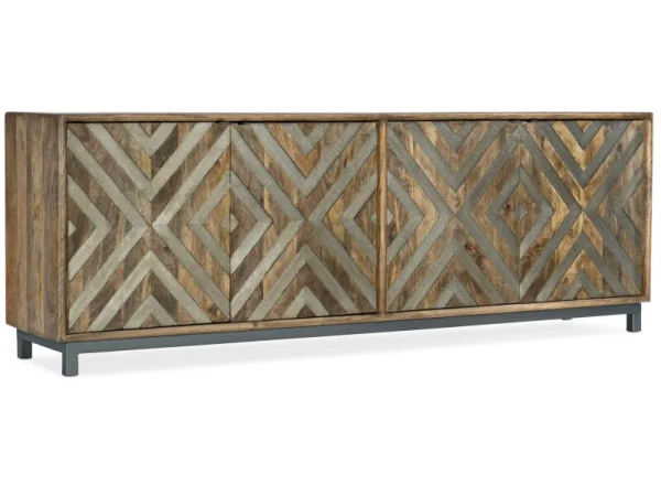 Commerce and Market Four-Door Entertainment Console Entertainment Stands Brown