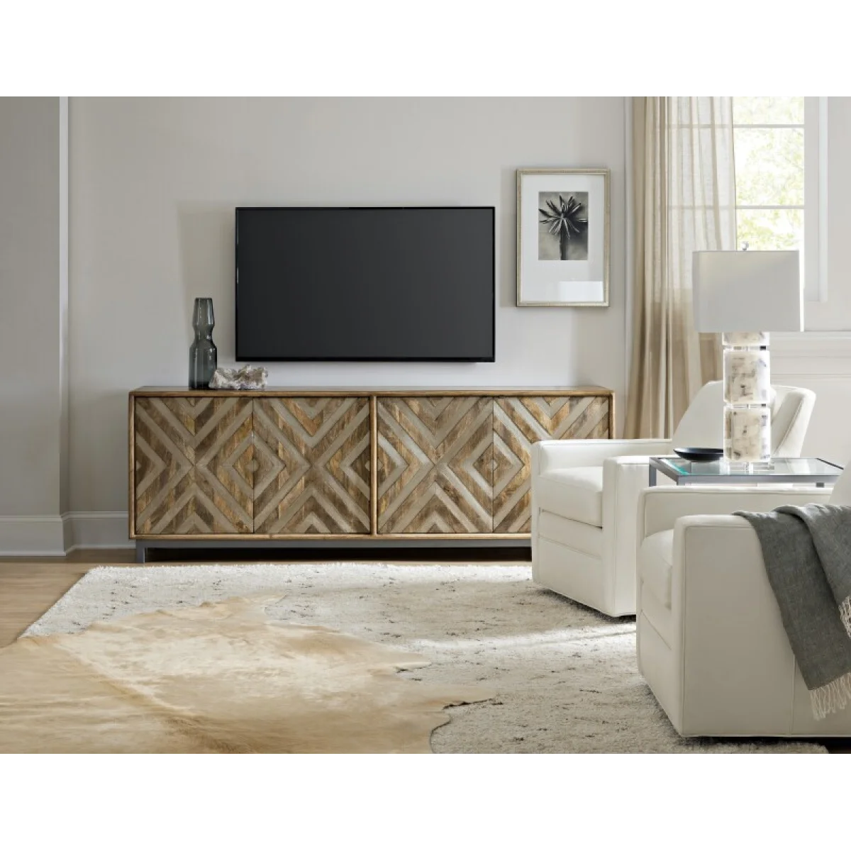Commerce and Market Four-Door Entertainment Console Entertainment Stands Brown 8