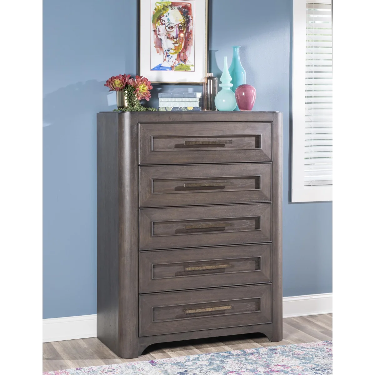5 Drawer Chest Chests Brown 6