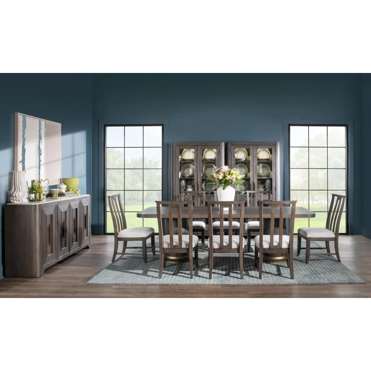Complete Double Pedestal Dining Table Dining Tables Brown 9
