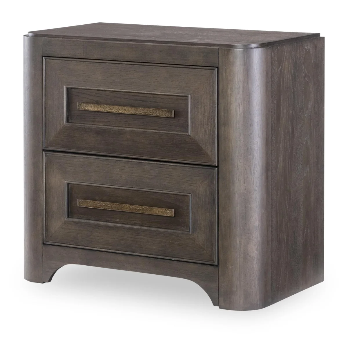 2 Drawer Nightstand With Wood Top Nightstands Brown 4