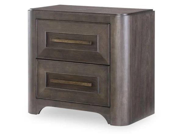 2 Drawer Nightstand With Wood Top Nightstands Brown