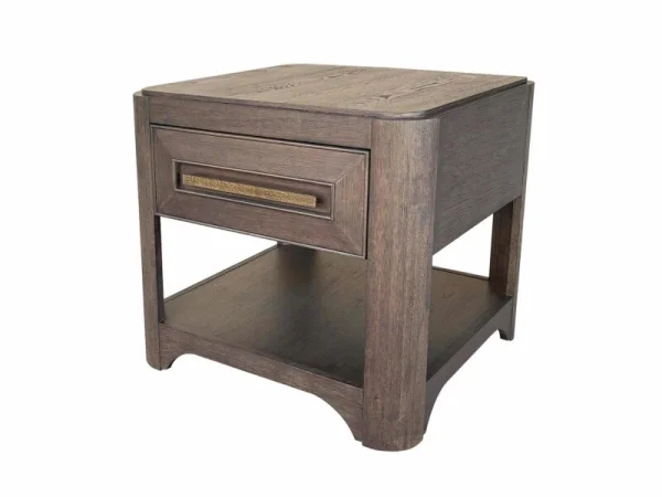 Square End Table With Wood Top End tables Brown 9