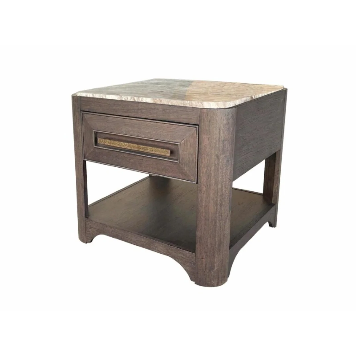 Square End Table With Stone Top End tables Brown 6