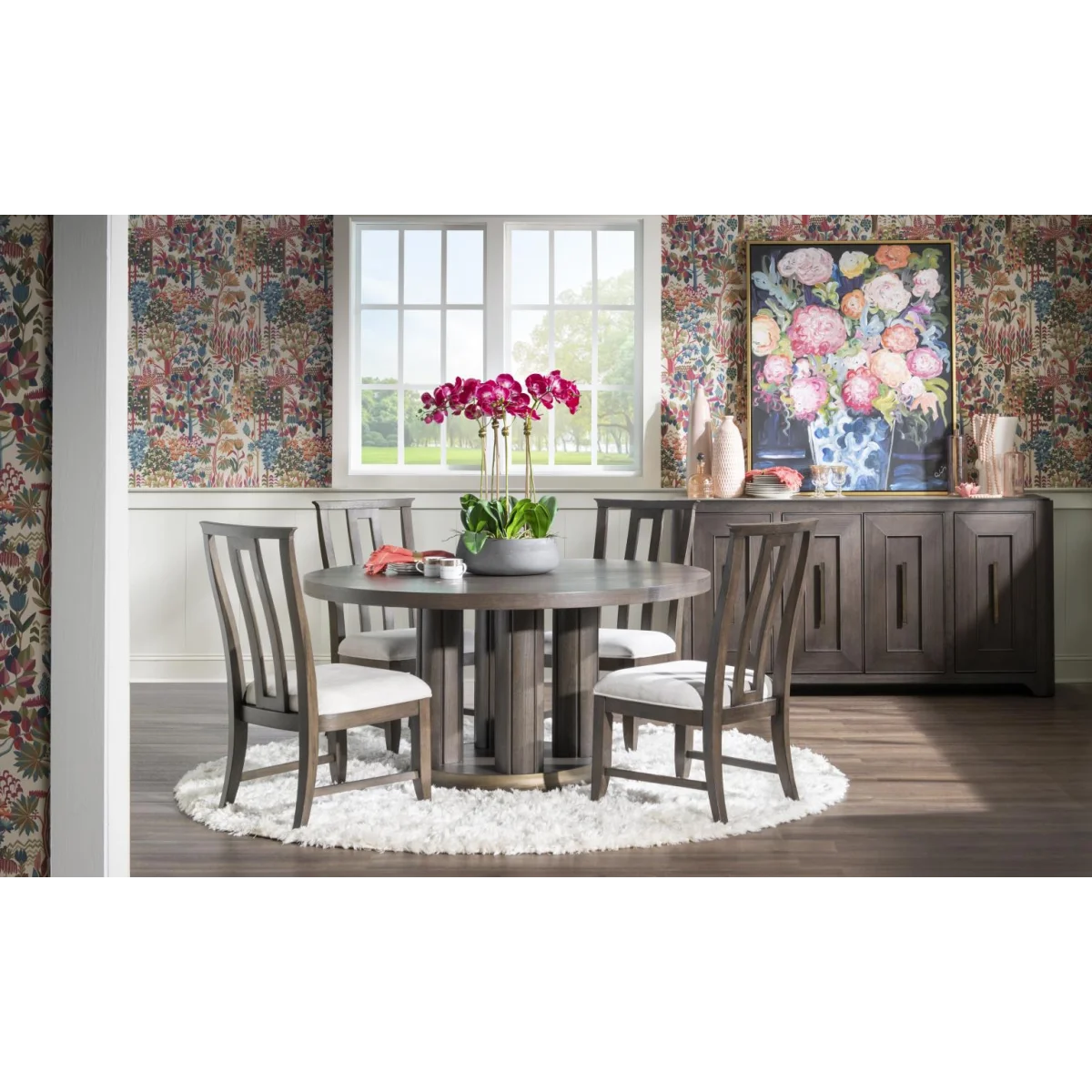 Complete Round Dining Table Dining Tables Brown 9